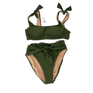 J. Crew Olive Green Bikini Set